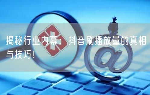 揭秘行业内幕：抖音刷播放量的真相与技巧！