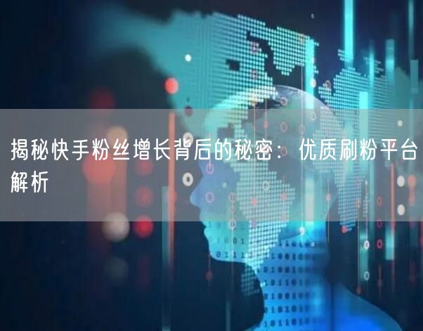 揭秘快手粉丝增长背后的秘密：优质刷粉平台解析
