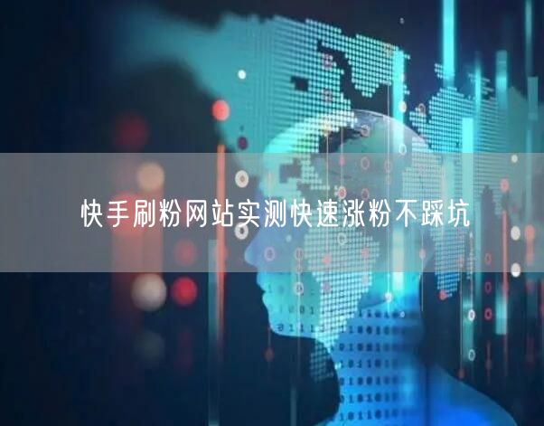 快手刷粉网站实测快速涨粉不踩坑