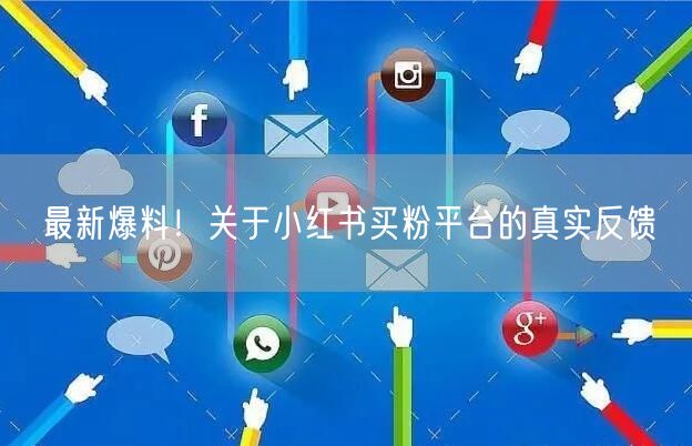 最新爆料!关于小红书买粉平台的真实反馈